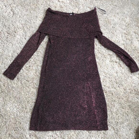 BCBG Off the shoulder slit sweater dress - Picture 2 of 5